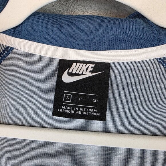 Nike Fleece Hoodie Jacket Womens Small Blue Full Zip Pockets Swoosh 930757-474 - Picture 9 of 12